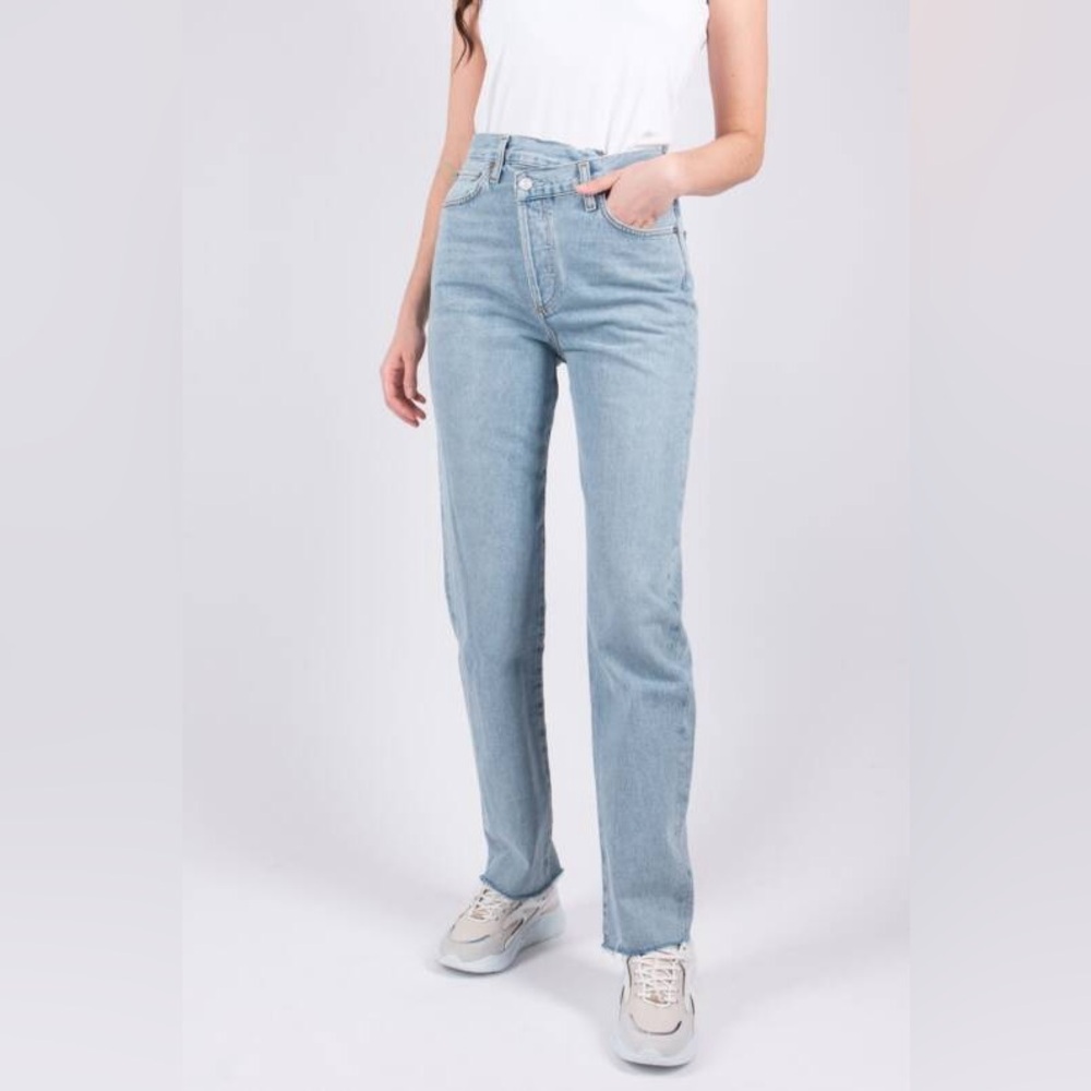 Agolde CRISS CROSS STRAIGHT 25W DIMENSION Women's Light Blue Straight Leg Jeans